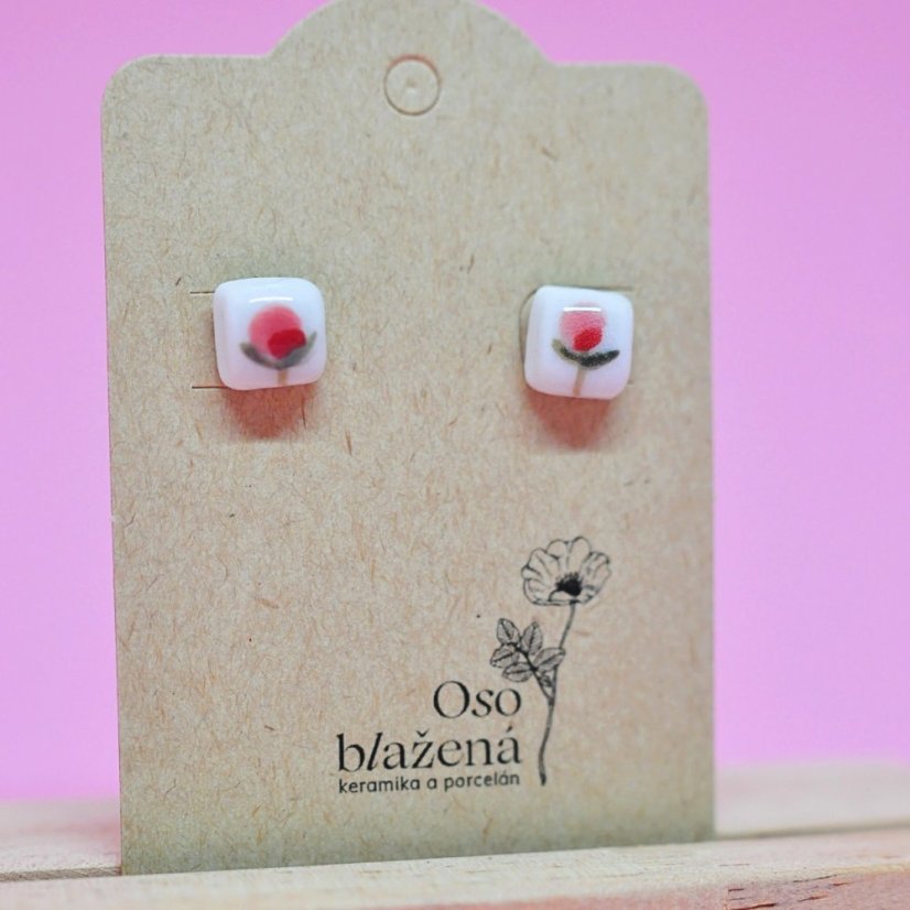 Malované čtverečky - různé vzory - Barva: řebříček