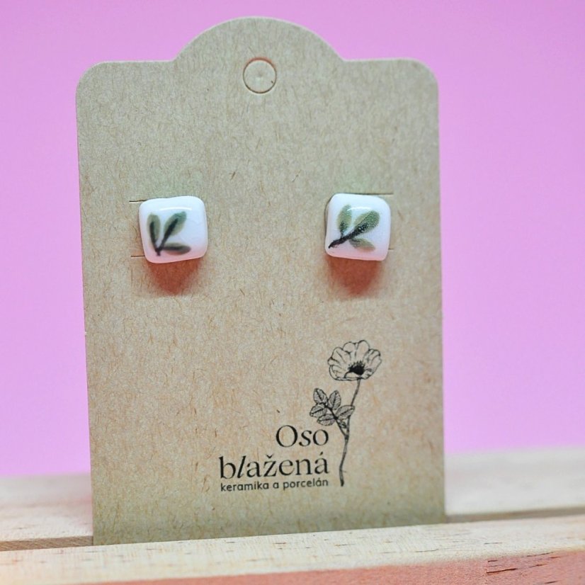 Malované čtverečky - různé vzory - Barva: řebříček