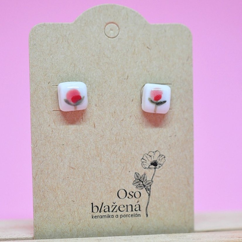 Malované čtverečky - různé vzory - Barva: řebříček