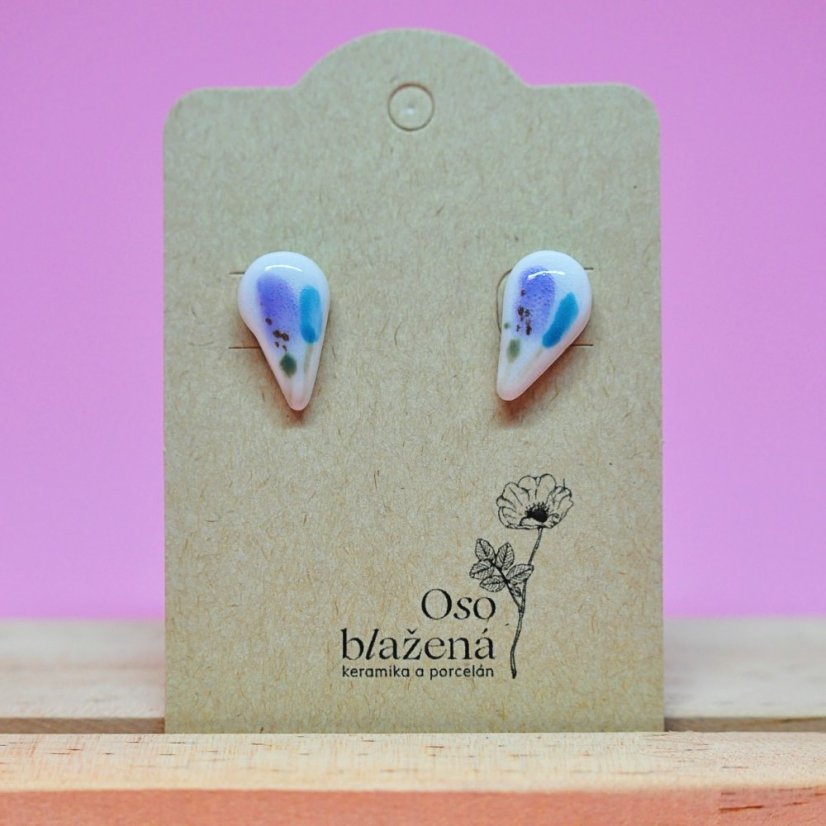 Malované kapky - různé vzory - Barva: světlemodré