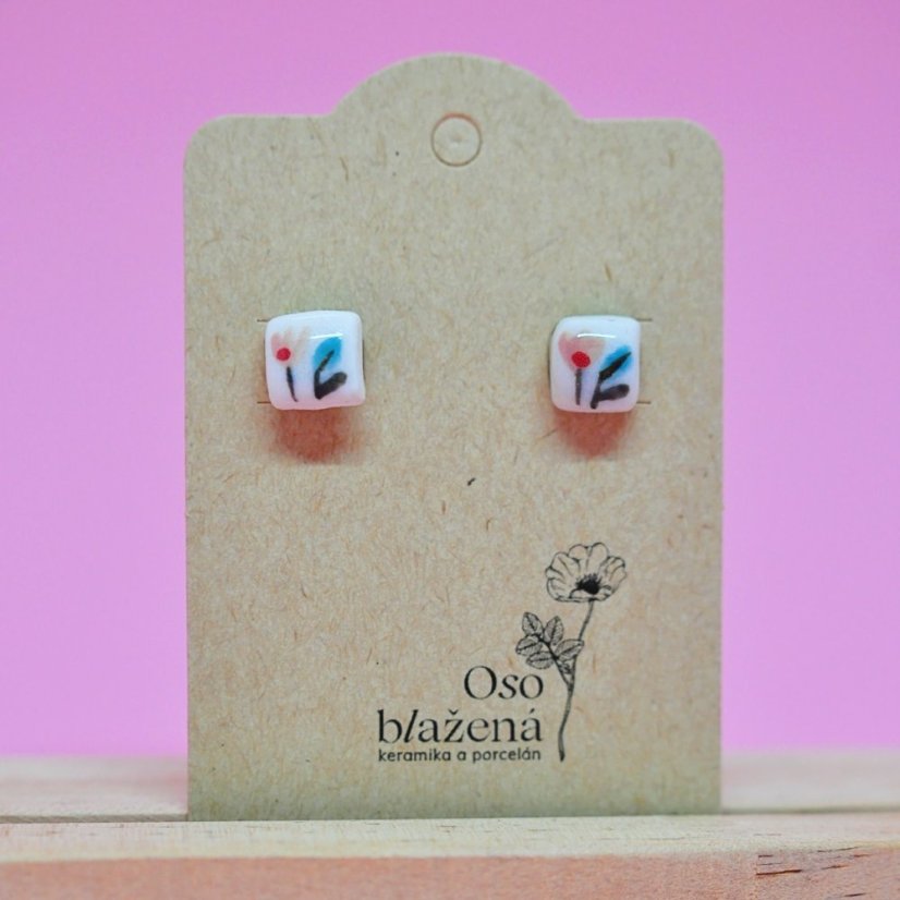 Malované čtverečky - různé vzory - Barva: řebříček