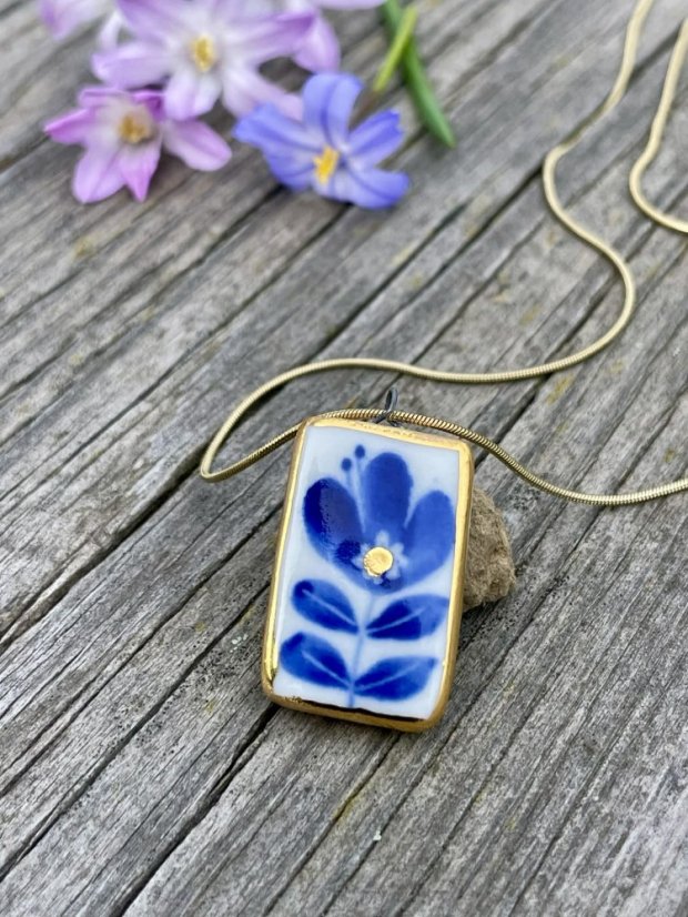 Náhrdelník Modrý květ