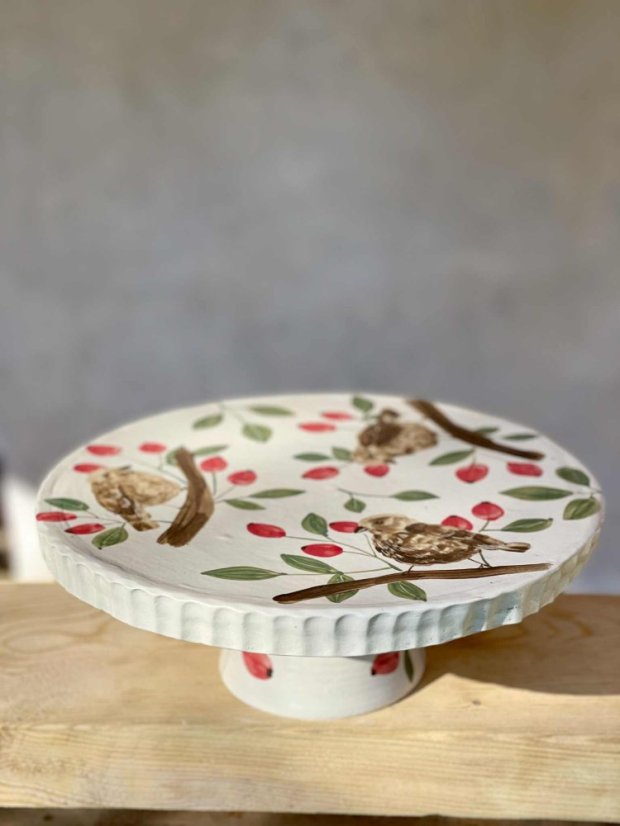 Dortový podnos s ptáčky