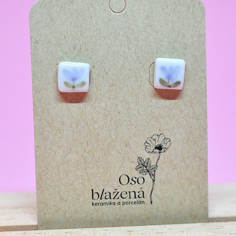 Malované čtverečky - různé vzory - Barva: řebříček