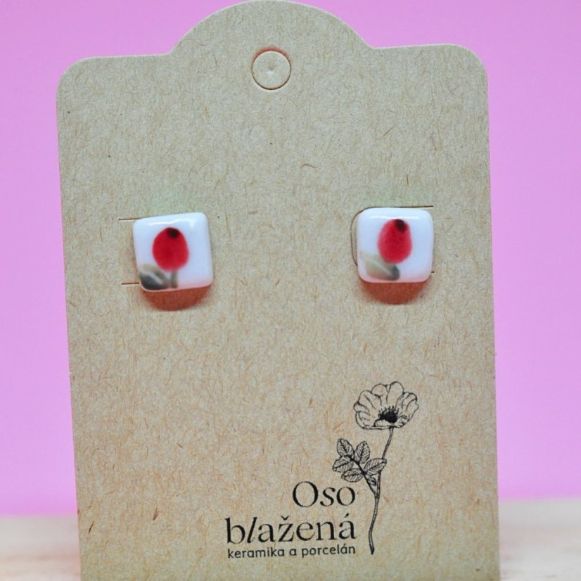 Malované čtverečky - různé vzory - Barva: řebříček