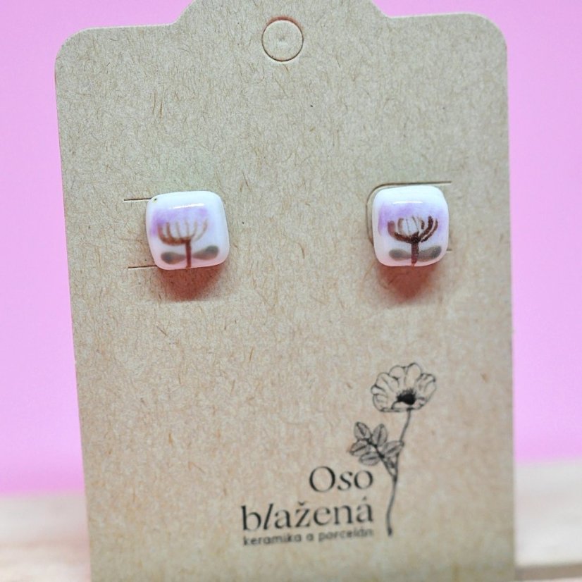 Malované čtverečky - různé vzory - Barva: řebříček