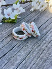 Porcelánový prstýnek - Kvítky