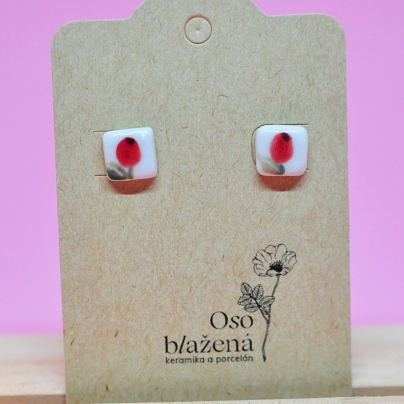 Malované čtverečky - různé vzory - Barva: řebříček