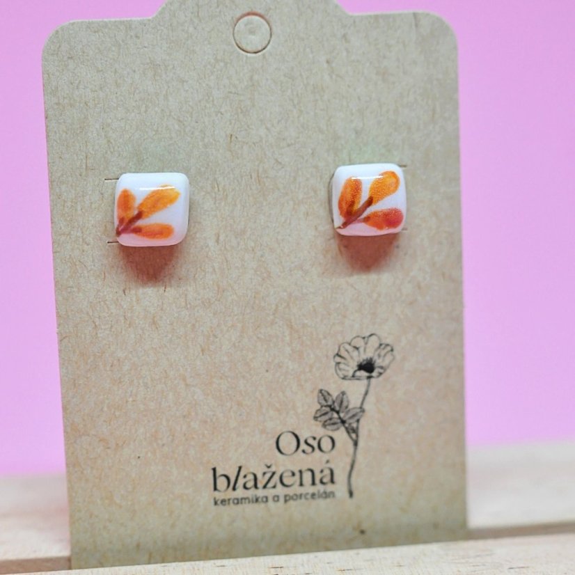 Malované čtverečky - různé vzory - Barva: řebříček