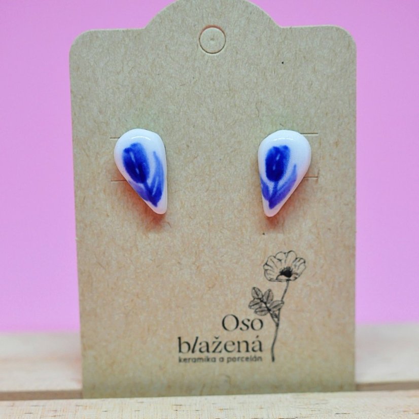 Malované kapky - různé vzory - Barva: světlemodré