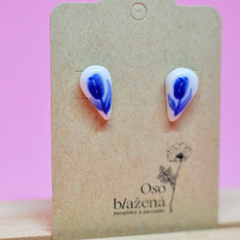 Malované kapky - různé vzory - Barva: světlemodré