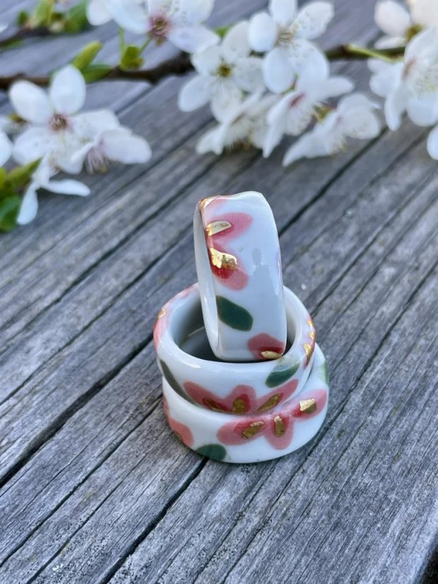 Porcelánový prstýnek - Růžový