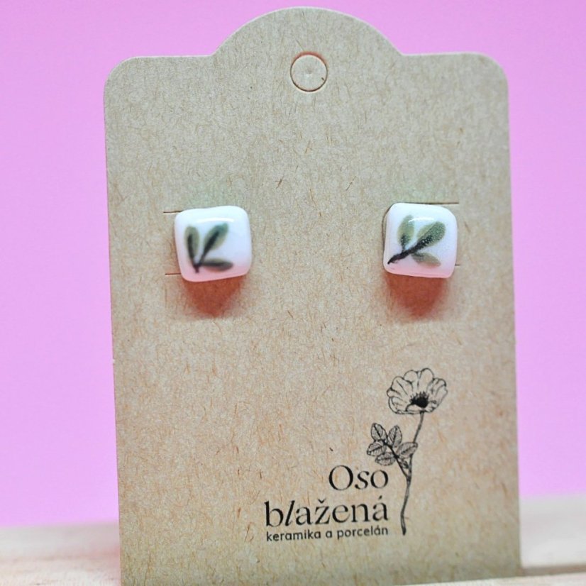 Malované čtverečky - různé vzory - Barva: řebříček