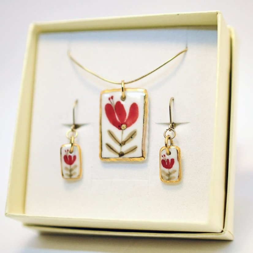 Červený květ - sada