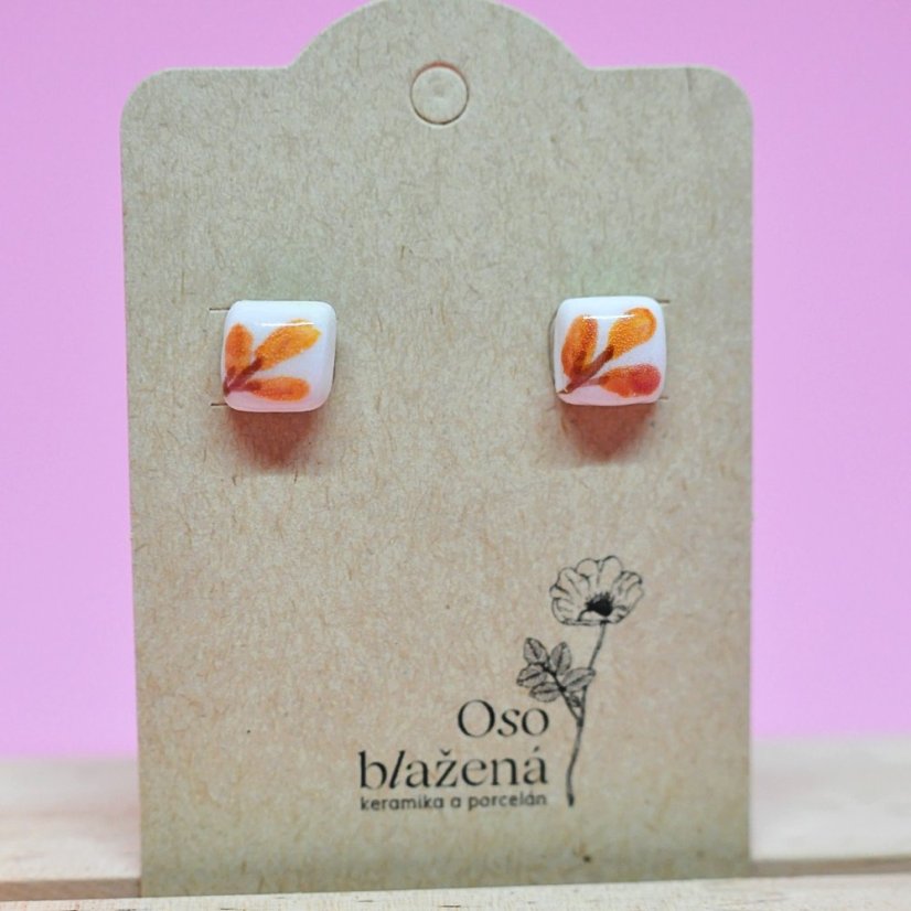 Malované čtverečky - různé vzory - Barva: řebříček