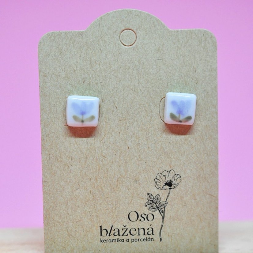 Malované čtverečky - různé vzory - Barva: řebříček