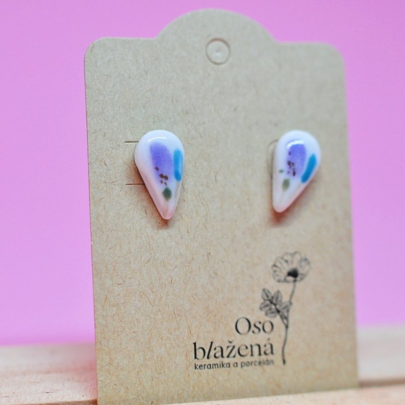 Malované kapky - různé vzory - Barva: světlemodré