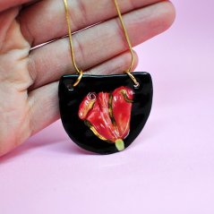 Náhrdelník černý tulipán