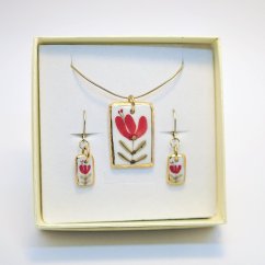 Červený květ - sada