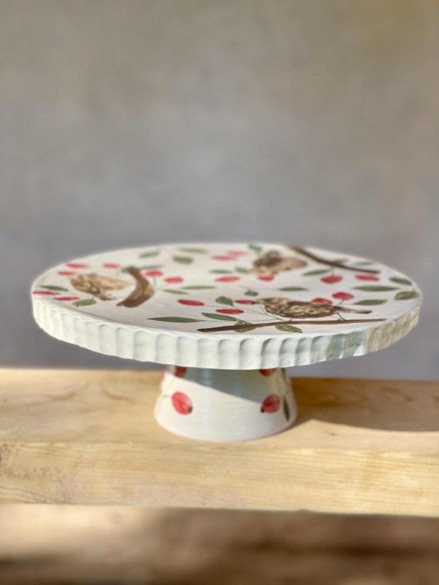 Dortový podnos s ptáčky