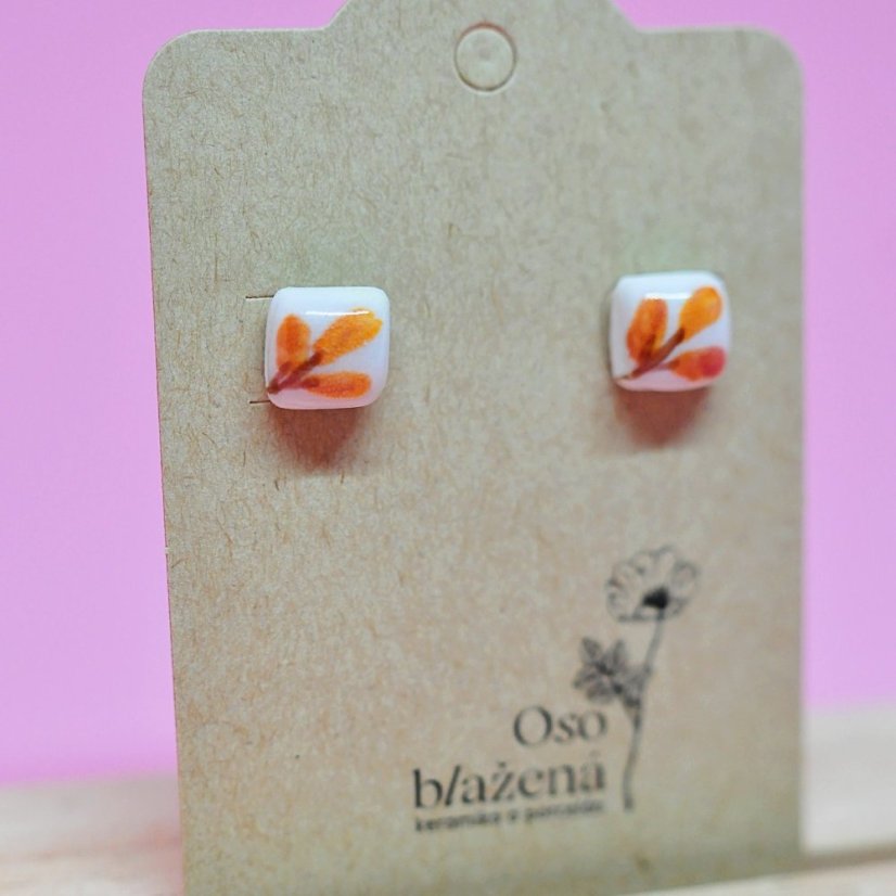 Malované čtverečky - různé vzory - Barva: řebříček