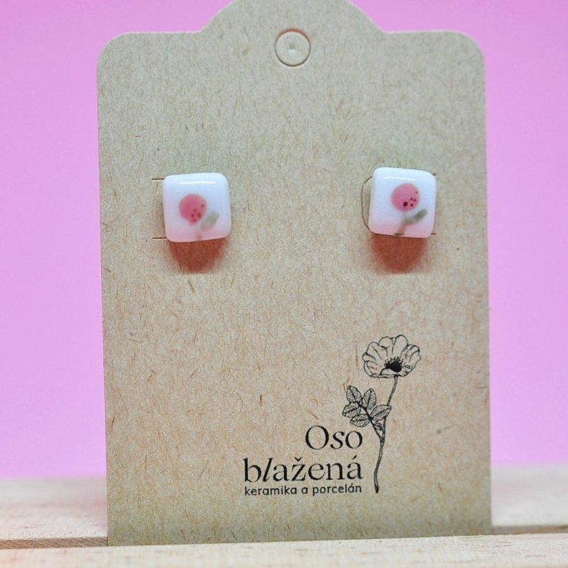 Malované čtverečky - různé vzory - Barva: řebříček