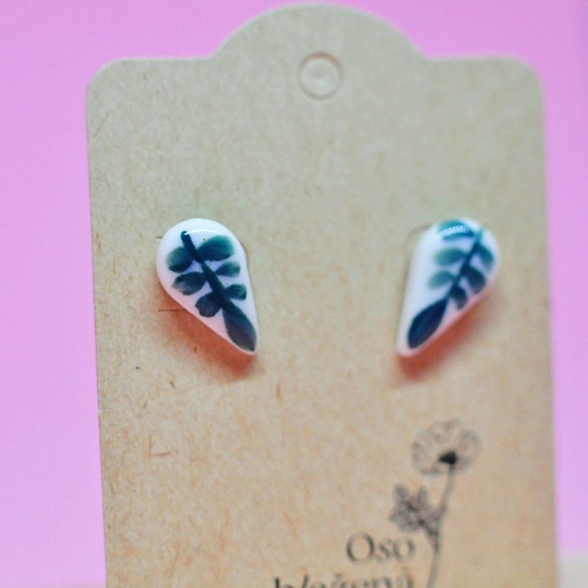 Malované kapky - různé vzory - Barva: světlemodré