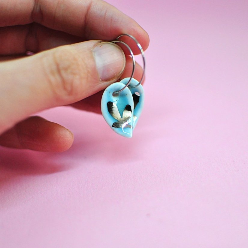 Kapky - modré/platina