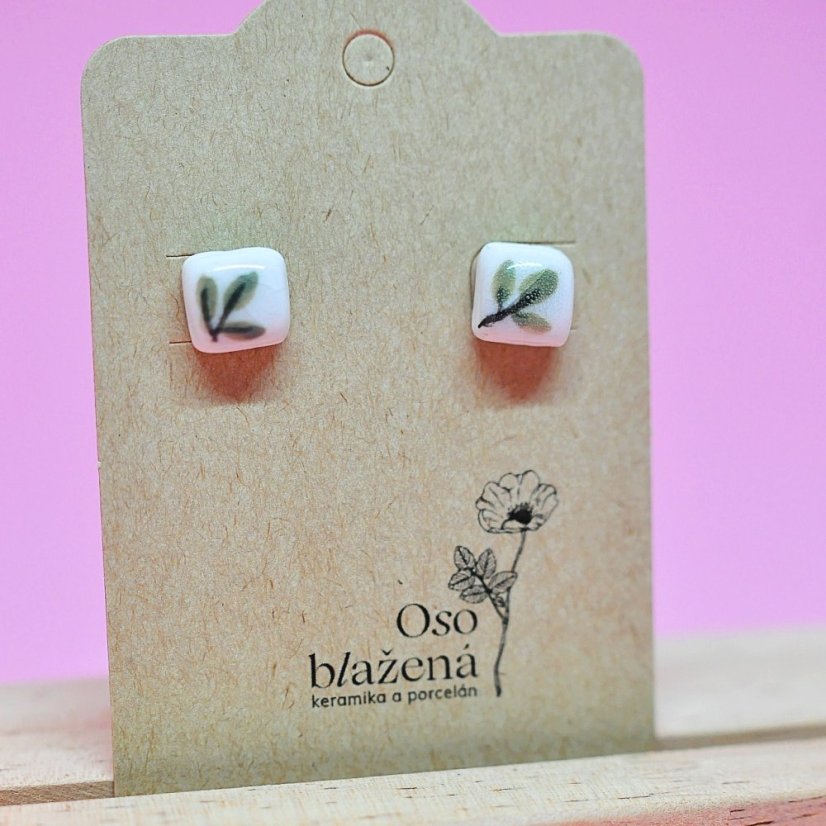 Malované čtverečky - různé vzory - Barva: řebříček