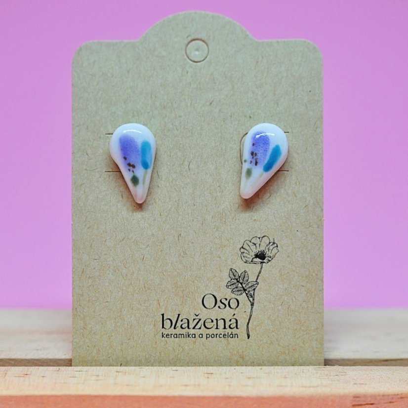 Malované kapky - různé vzory - Barva: světlemodré