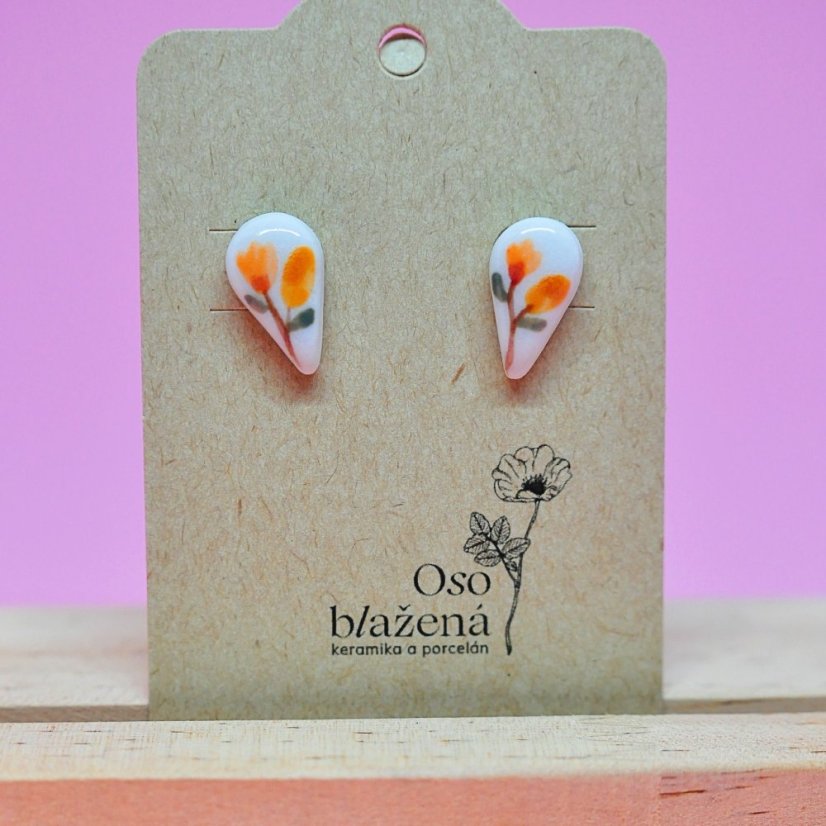 Malované kapky - různé vzory - Barva: světlemodré